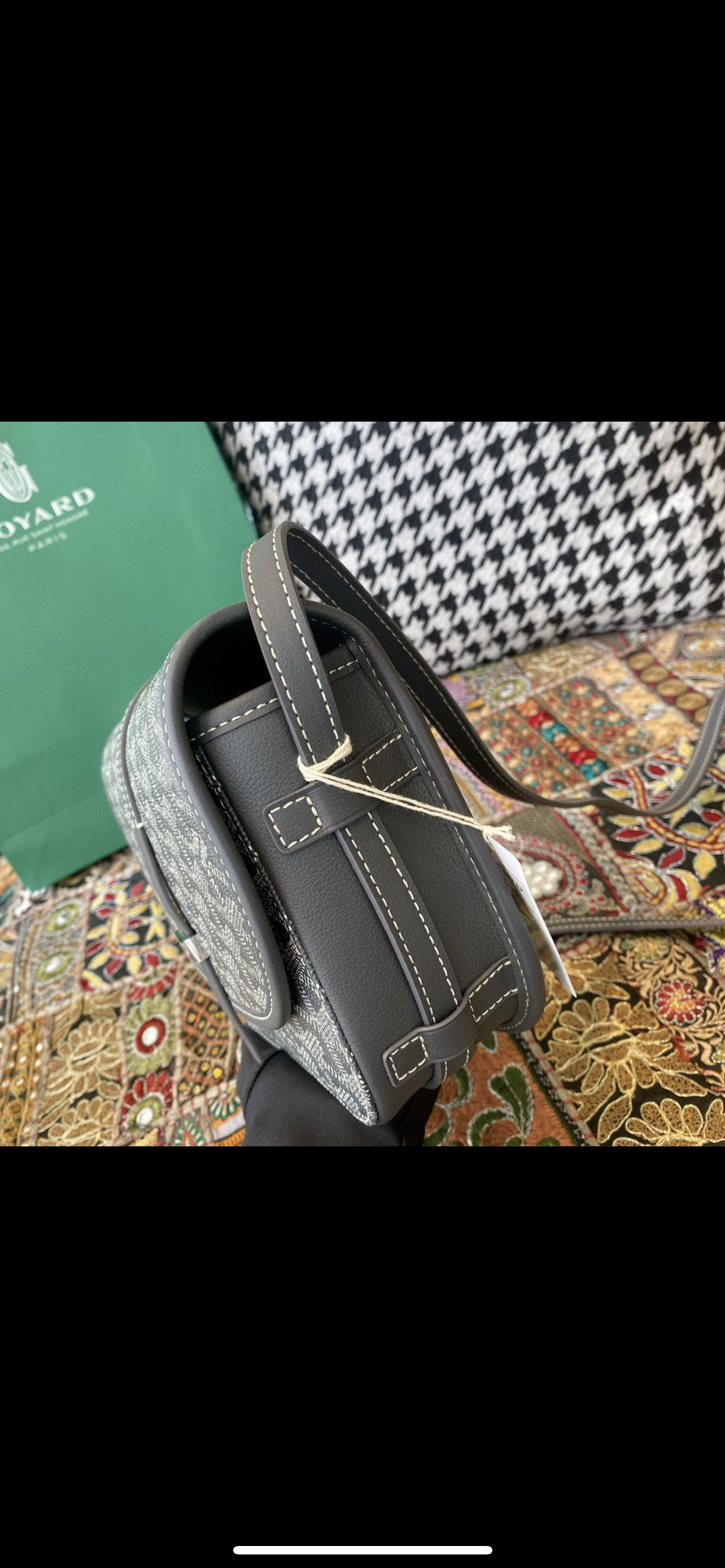 Sac Belvédère vintage leather grey