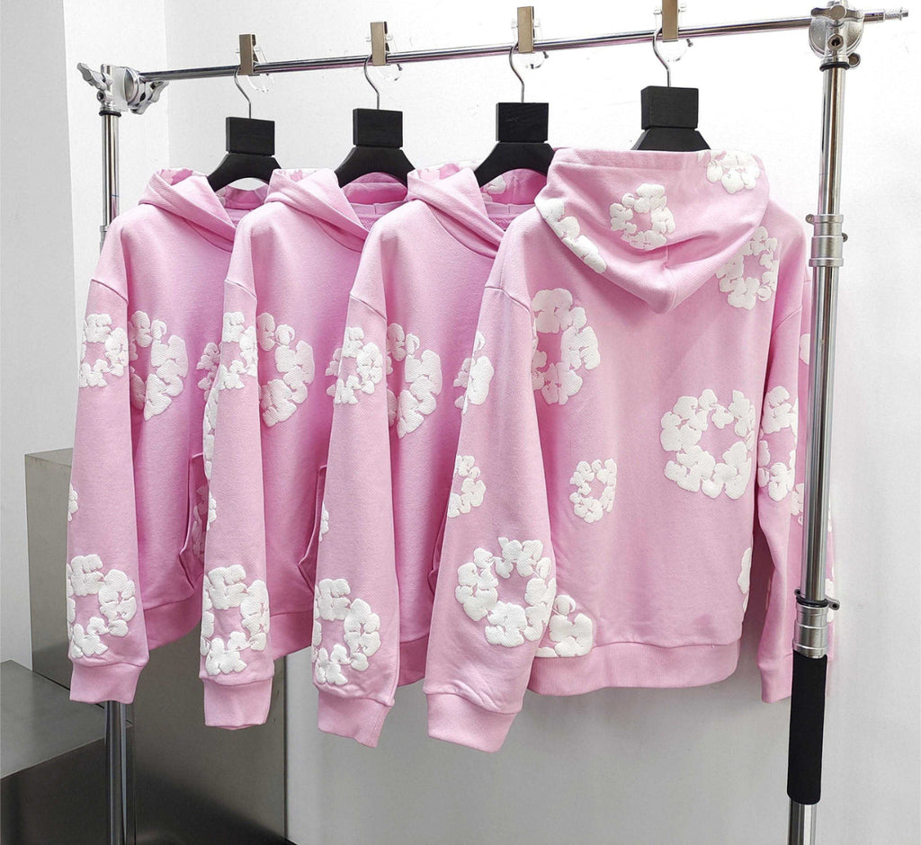 Denim Trs - Hoodie en Coton à imprimé graphique - rose