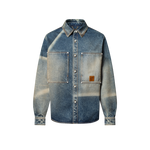 Chemise manches longues en denim effet décoloré