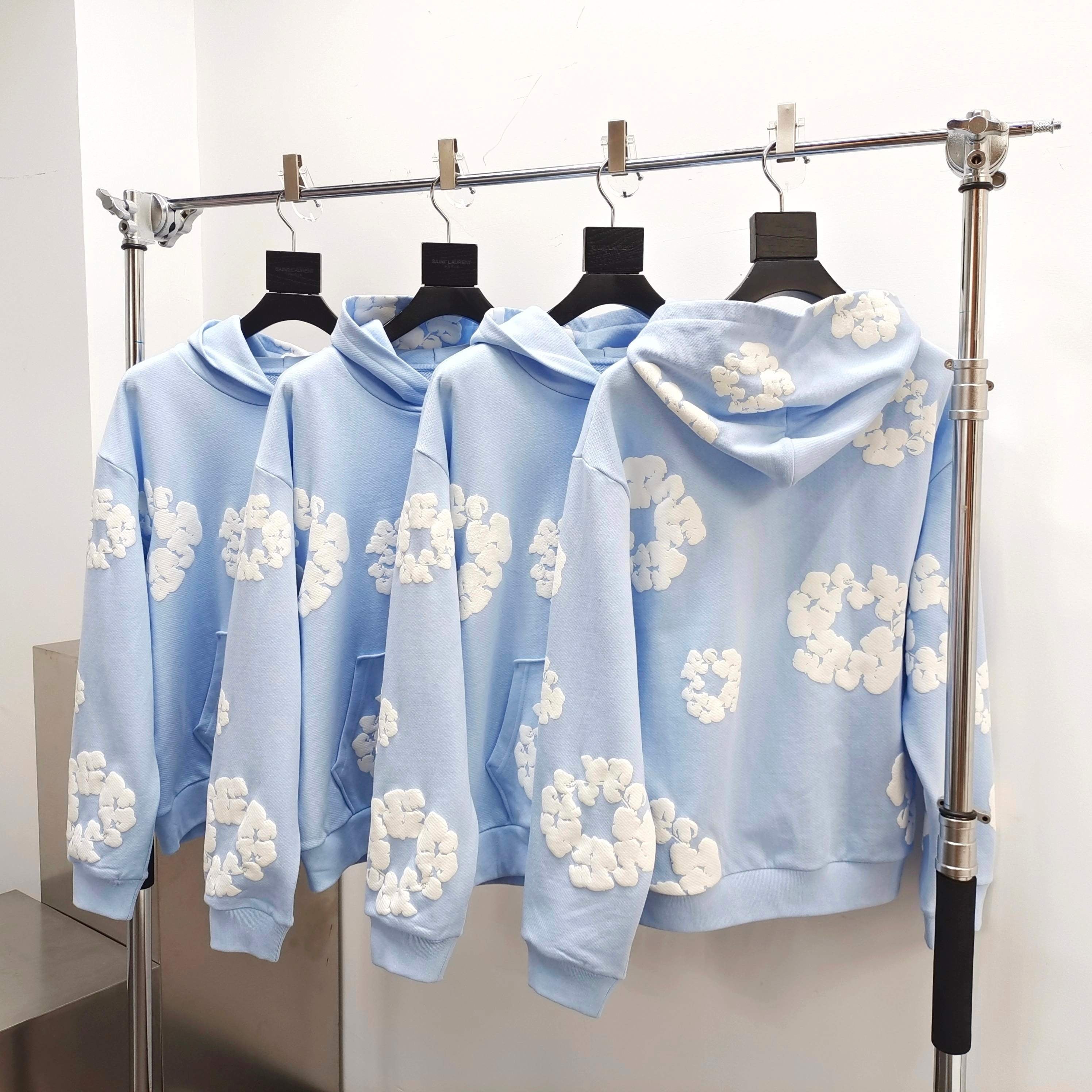 Denim Trs - Sweat en Coton à imprimé graphique - bleu ciel