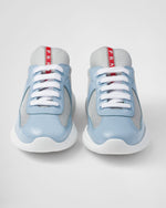 Baskets Prada America’s Cup en tissu Bike bleu ciel