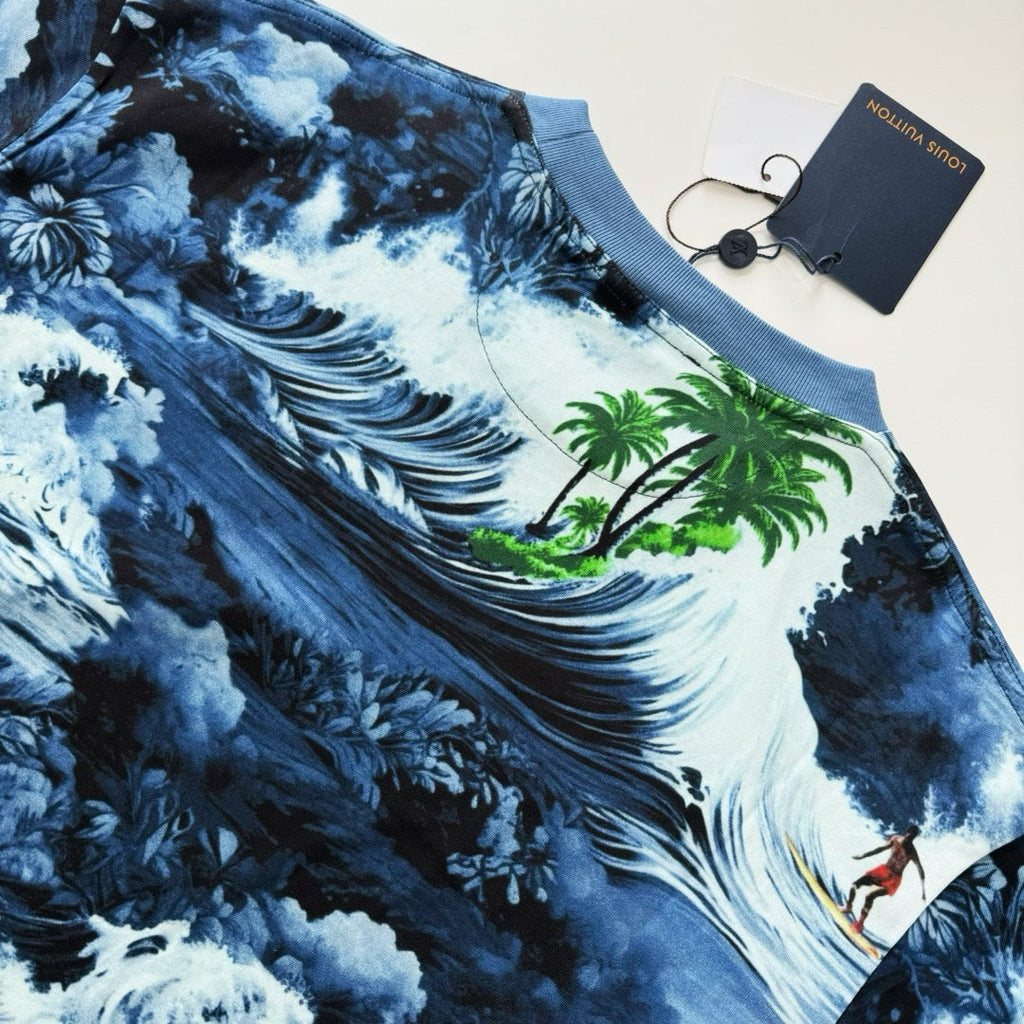 Tee-shirt lv  manches courtes imprimé en coton