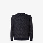 Pull en laine et nylon FF bleu