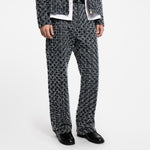 Pantalon droit à Monogram floqué en denim