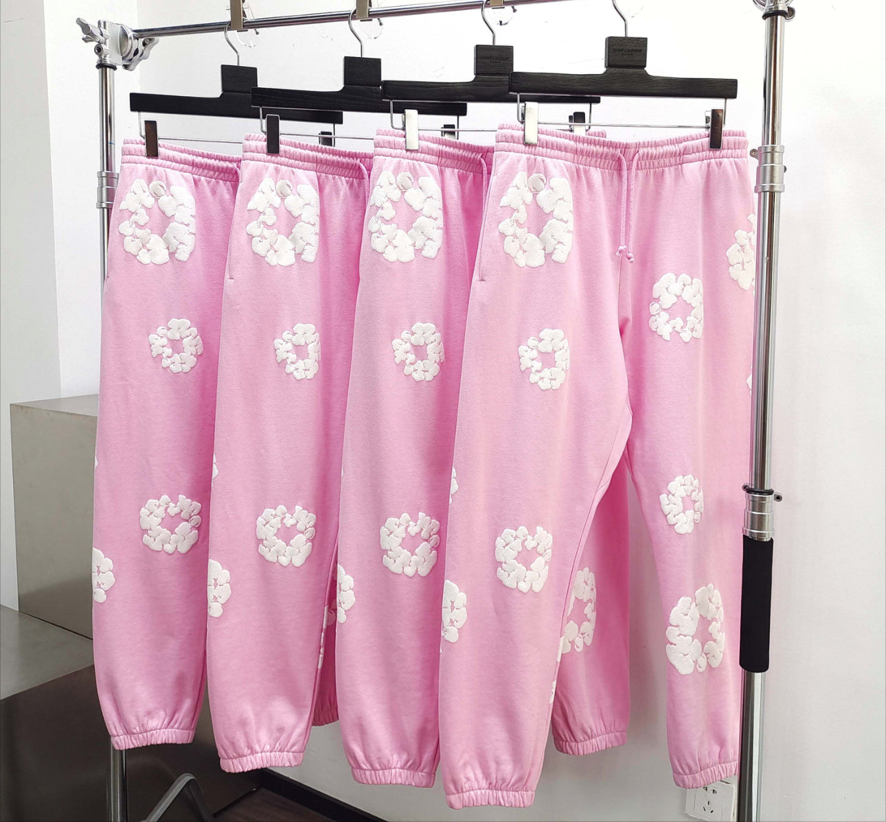 Denim Trs - pantalon en Coton à imprimé graphique - rose