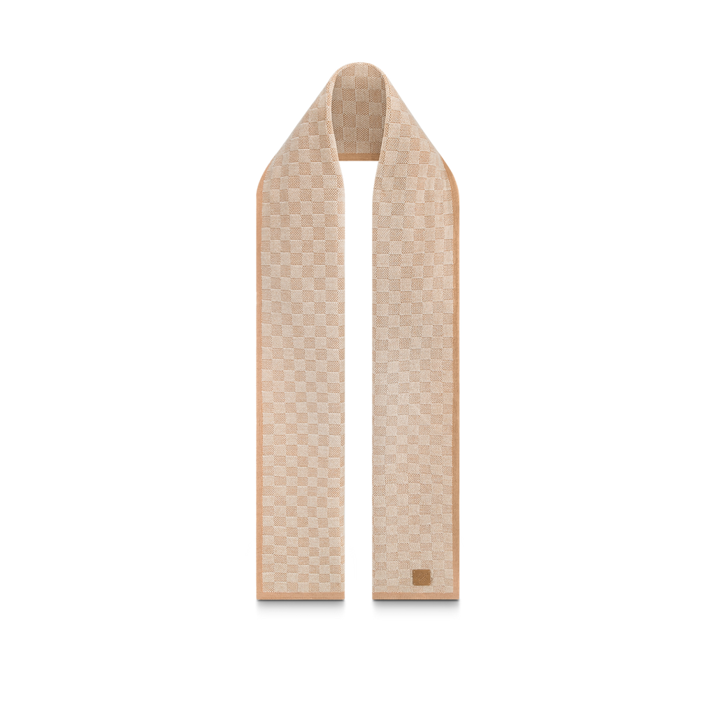 Bonnet et Écharpe Néo Petit Damier Beige