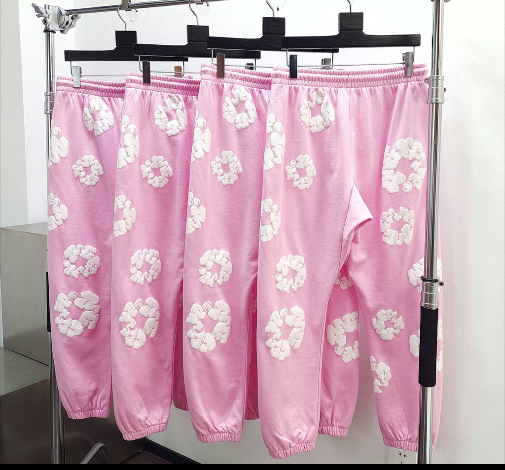 Denim Trs - pantalon en Coton à imprimé graphique - rose