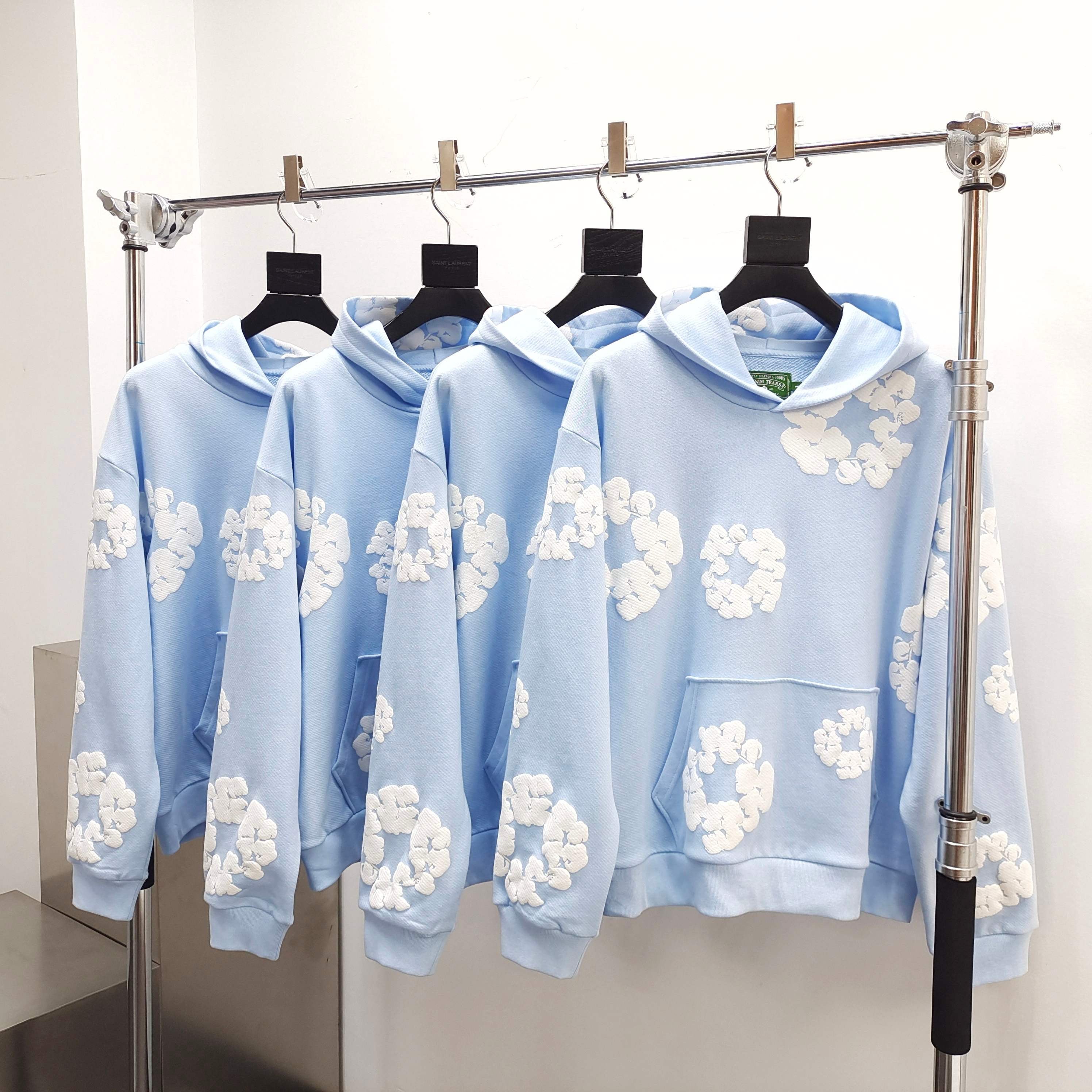 Denim Trs - Sweat en Coton à imprimé graphique - bleu ciel