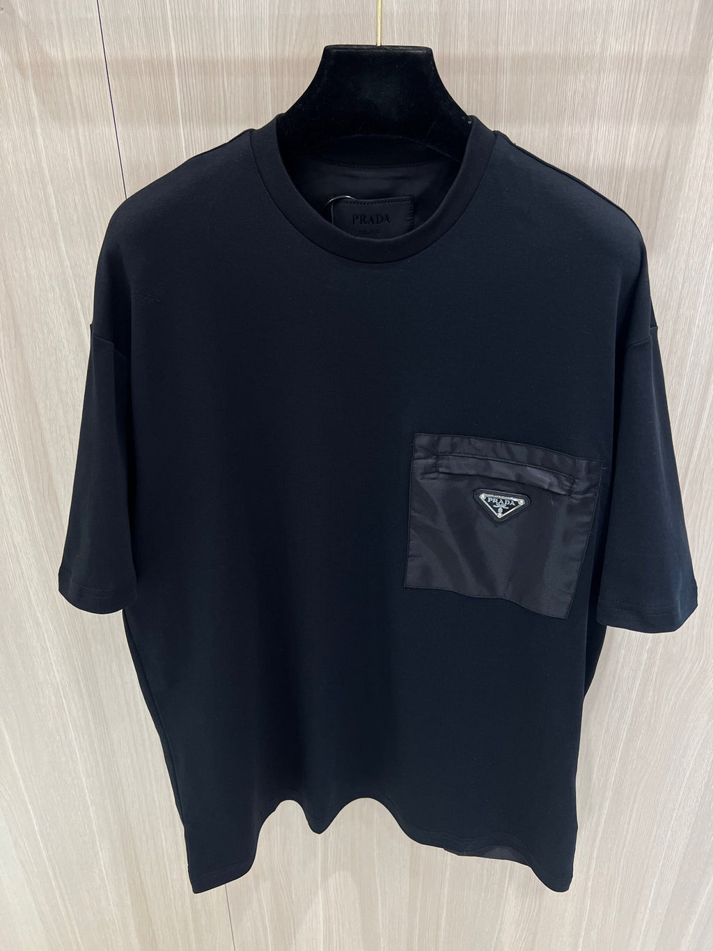 T shirt Prd Black Cotton  and re nylon