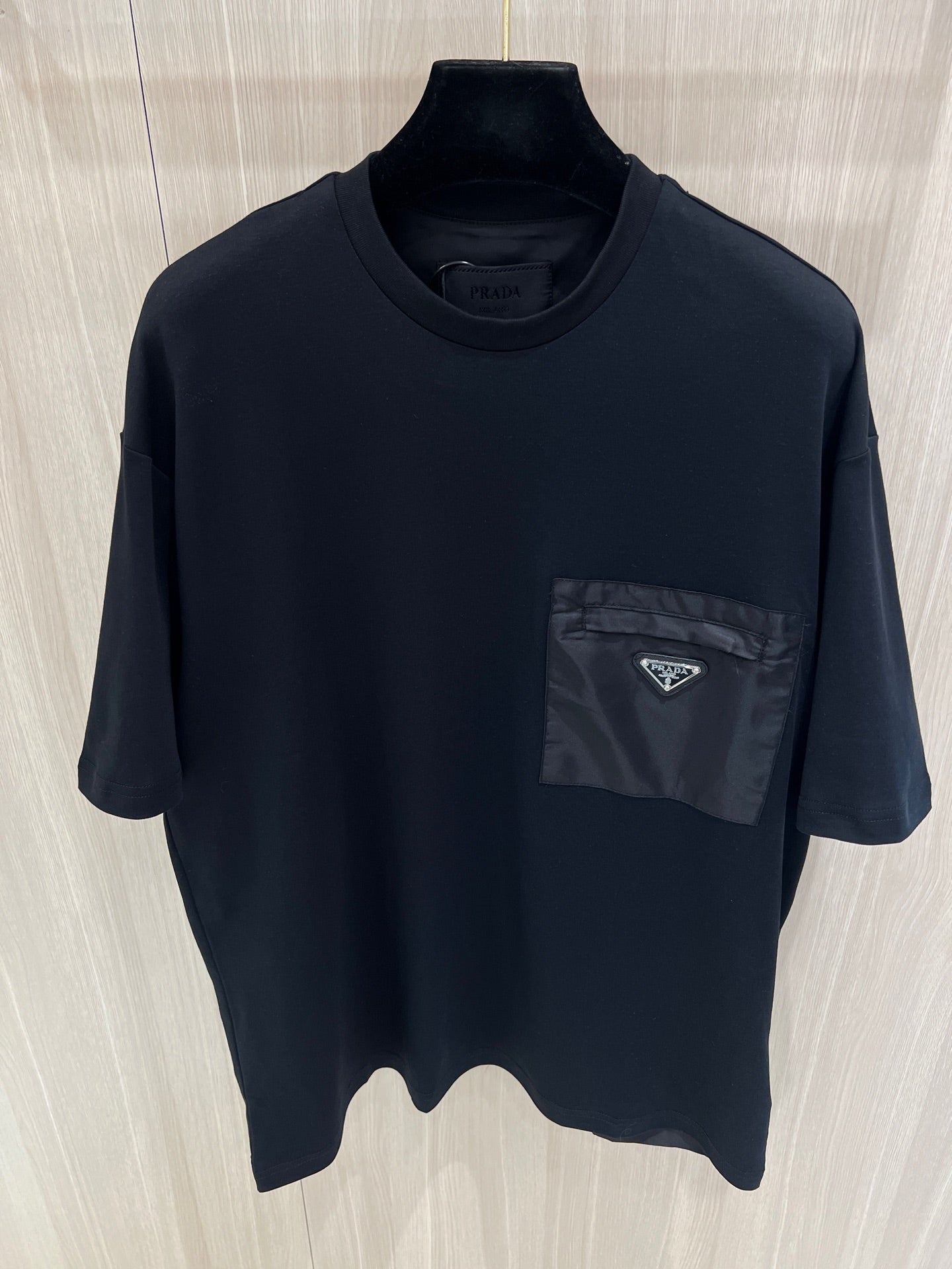 T shirt Prd Black Cotton  and re nylon