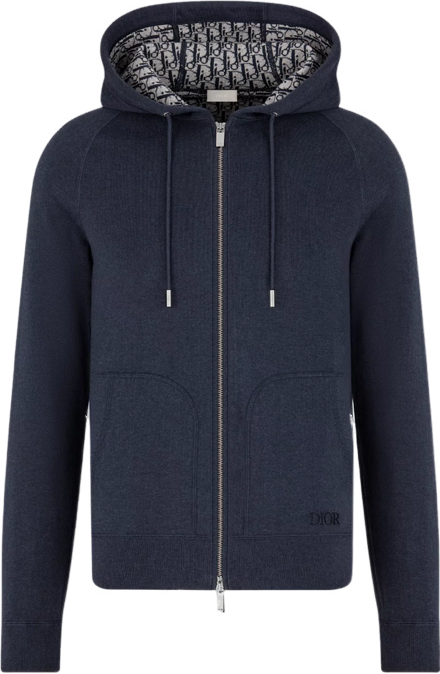 survêtement à capuche CDMaille de coton et cachemire bleu marine