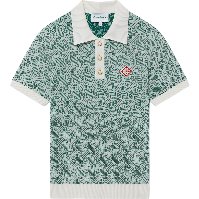 Casa polo à motif monogrammé en jacquard