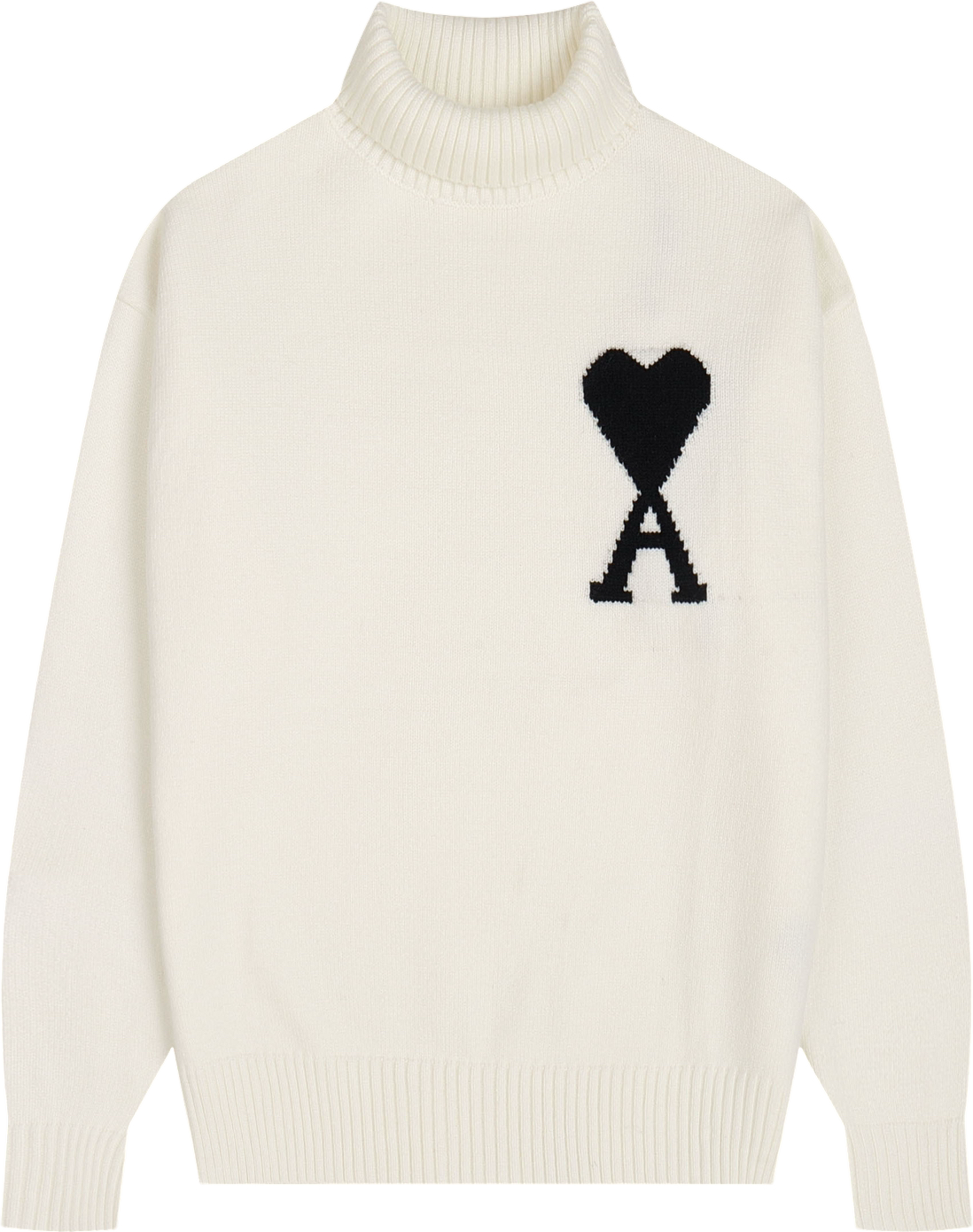 Pull  blanc  à petit logo ami de cœur noir