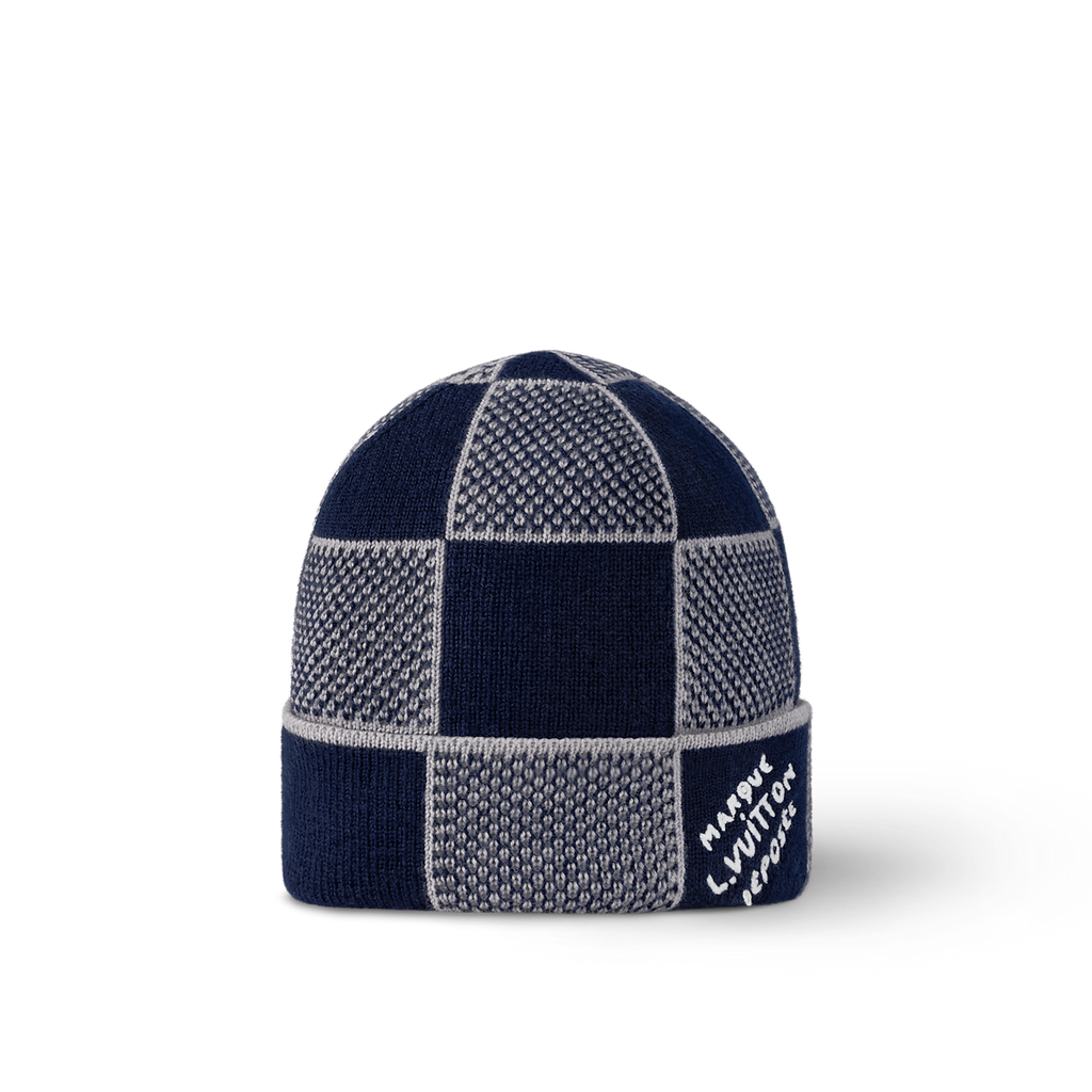 Bonnet et Écharpe Damier Heritage Bleu Marine