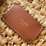 C­eli­ne - Classic Panier Cabas Triangle Raffia Calfskin