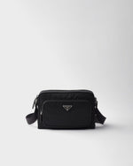 Petit sac porté épaule en Re-Nylon et cuir Saffia