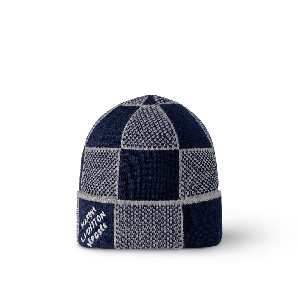 Bonnet et Écharpe Damier Heritage Bleu Marine