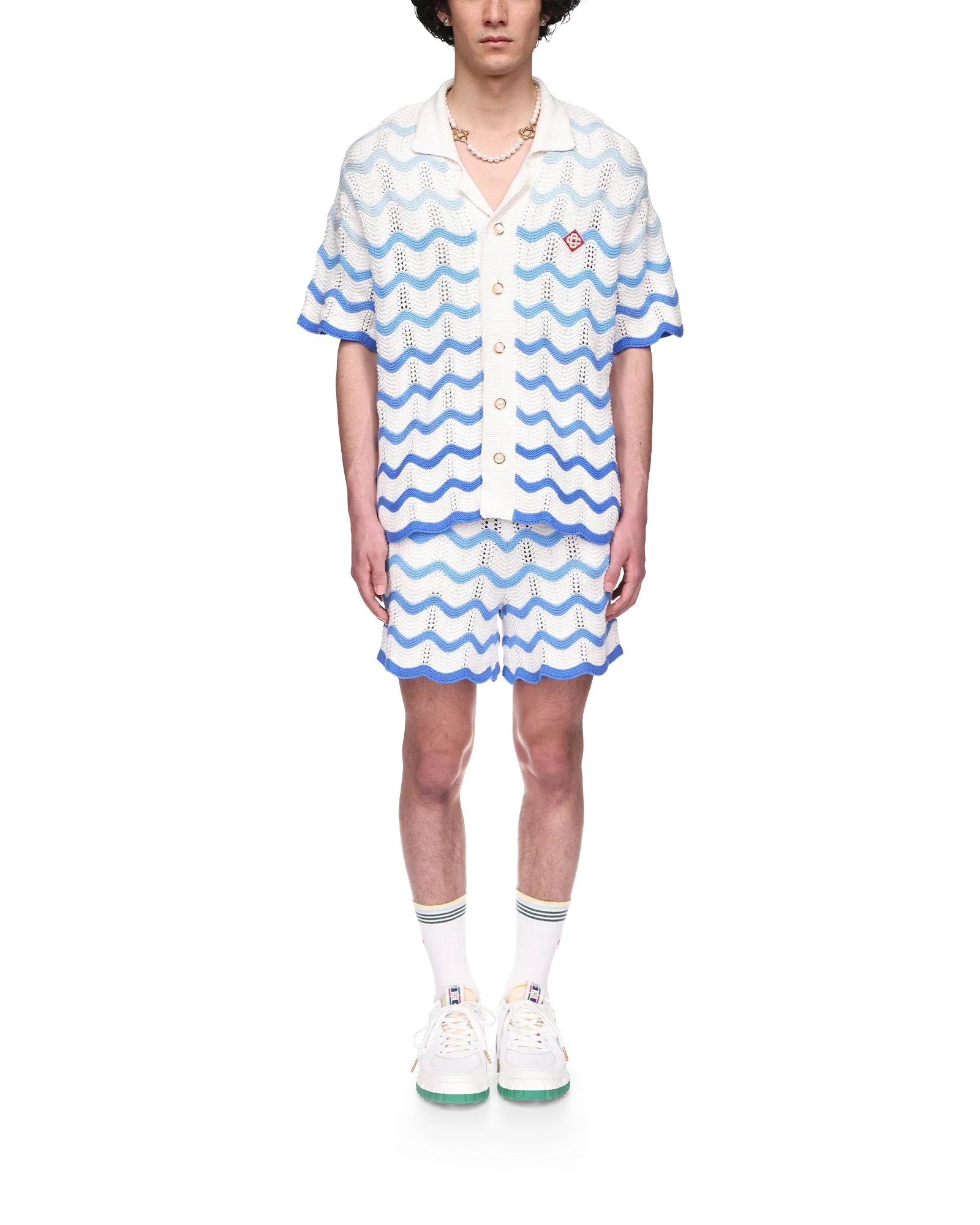 Wavy Gradient Crochet Shirt