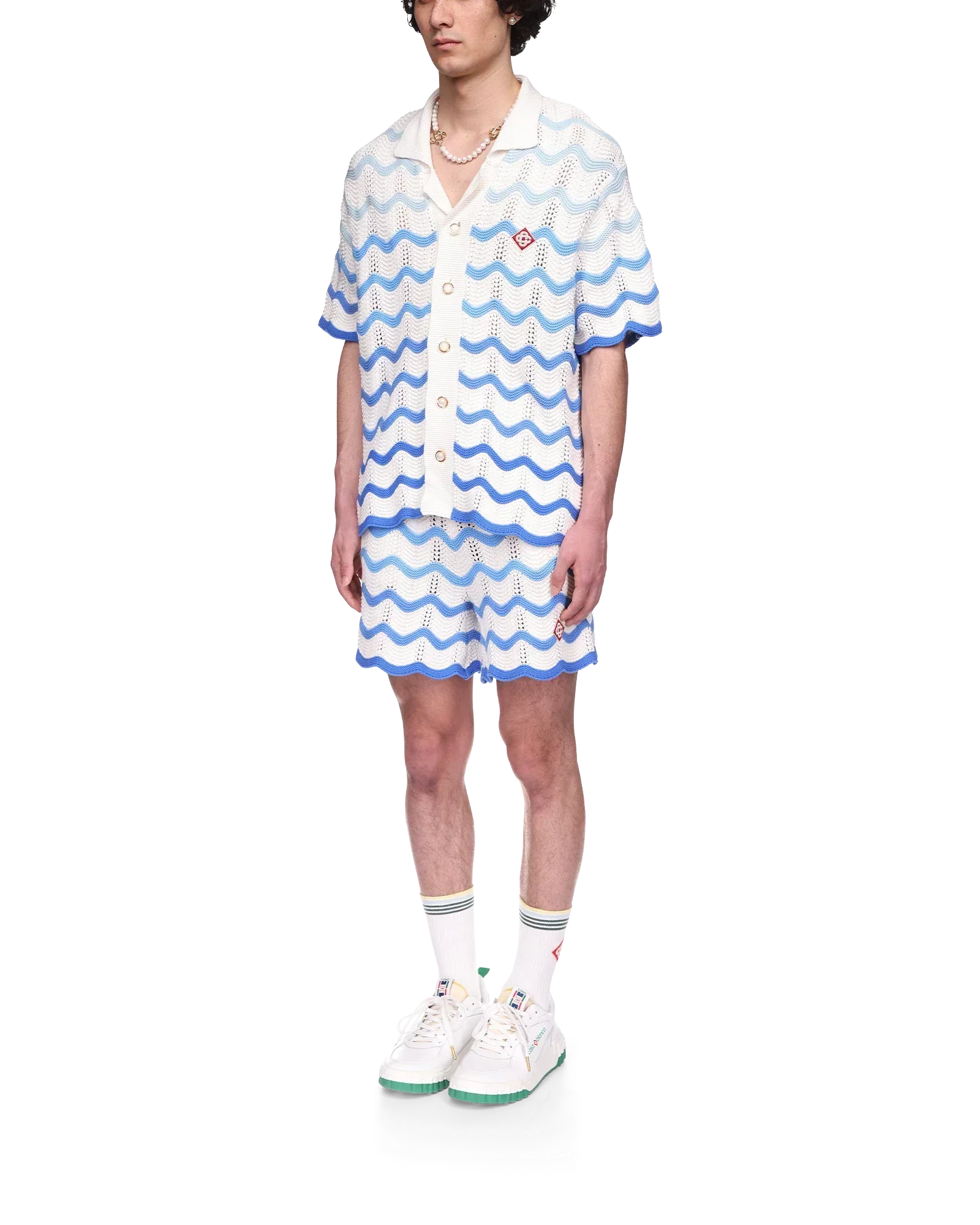 Wavy Gradient Crochet Shirt