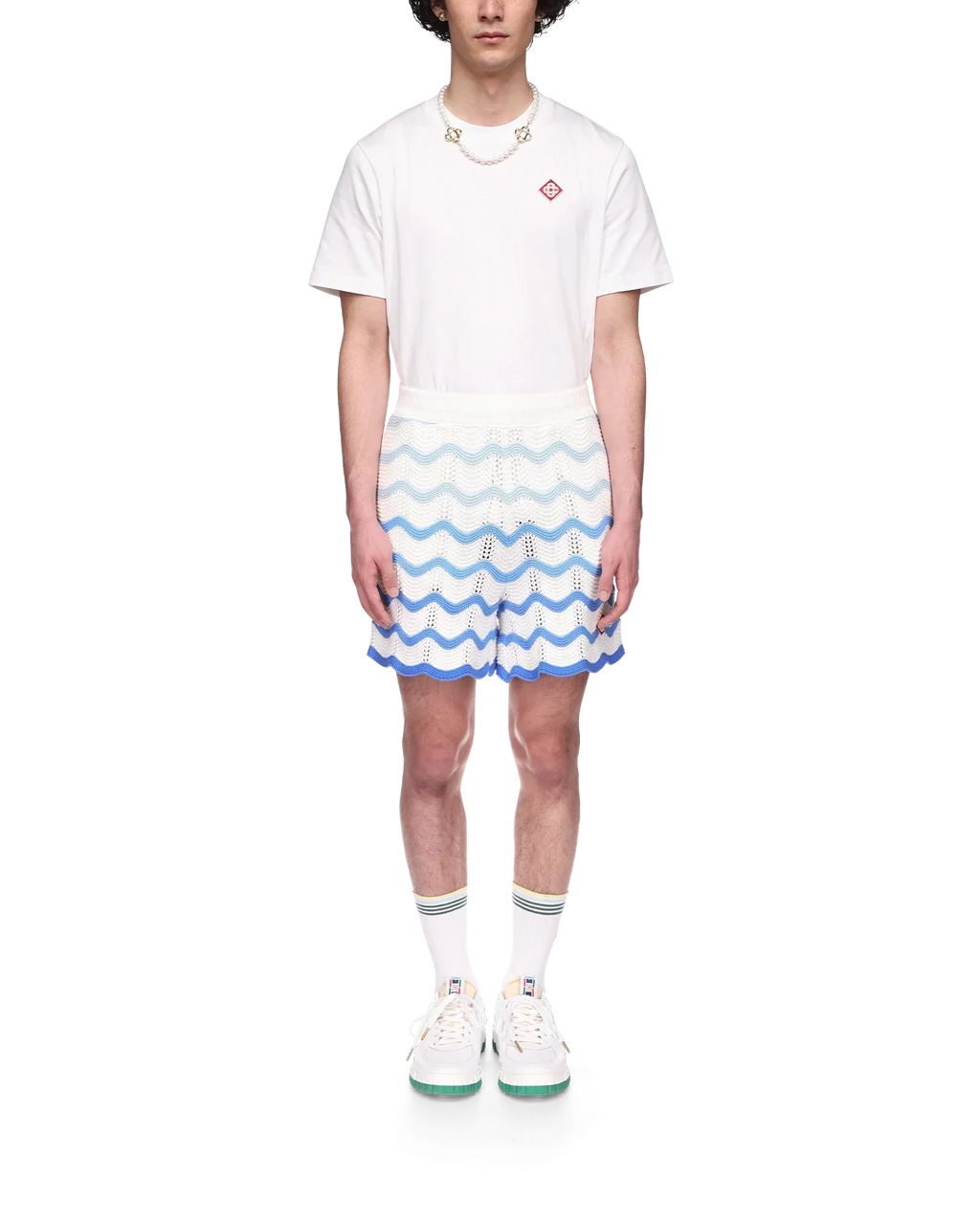 Wavy Gradient Crochet Shorts