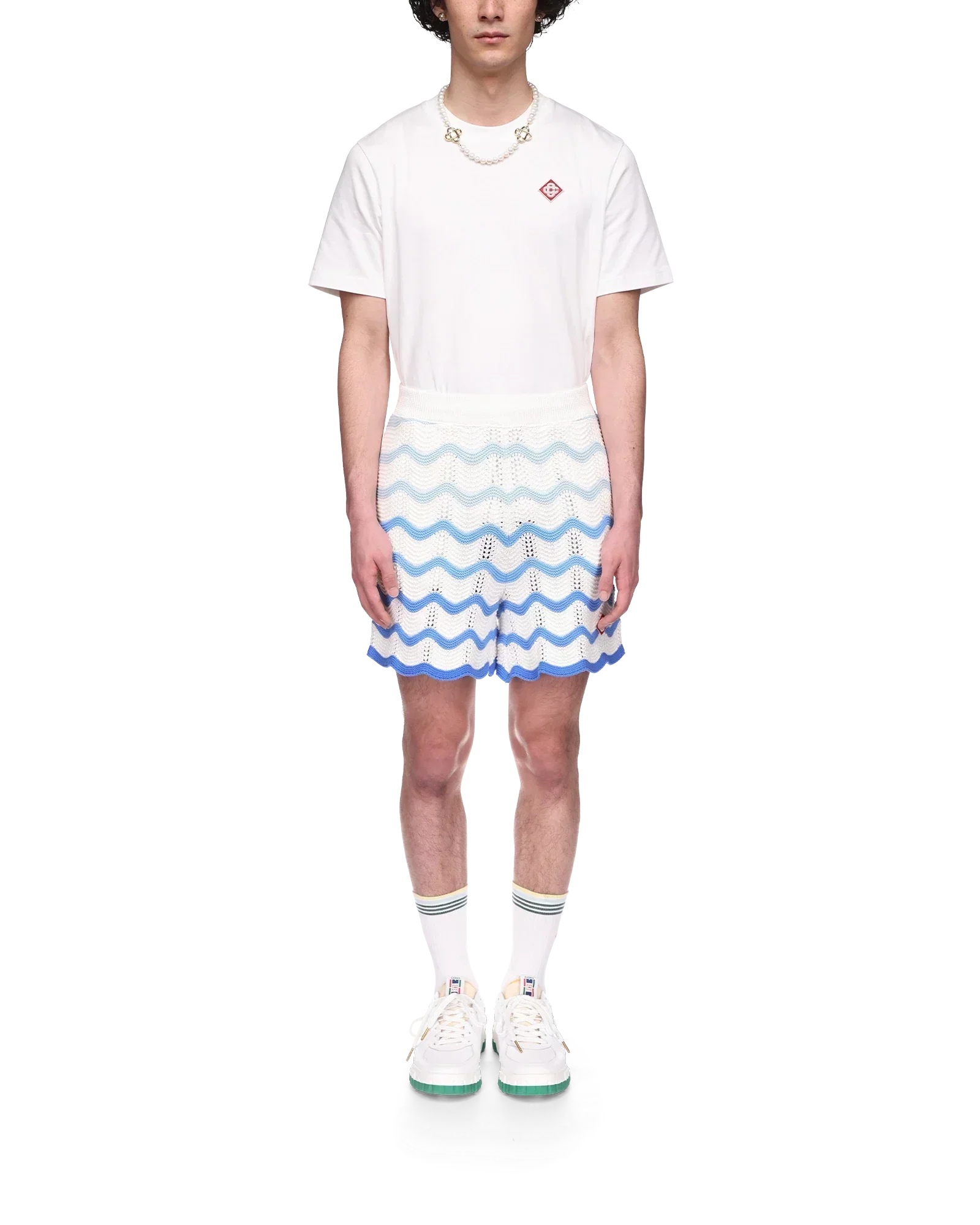 Wavy Gradient Crochet Shorts