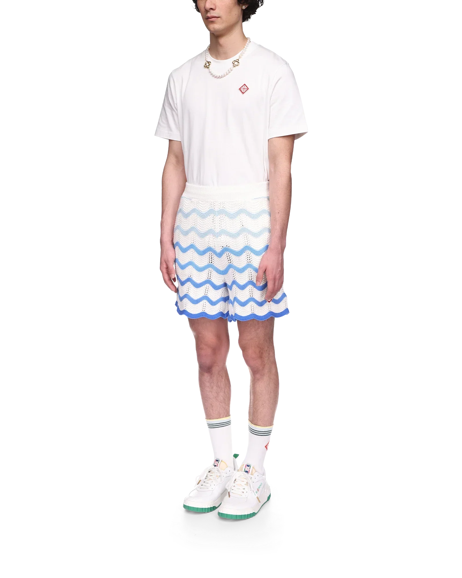 Wavy Gradient Crochet Shorts