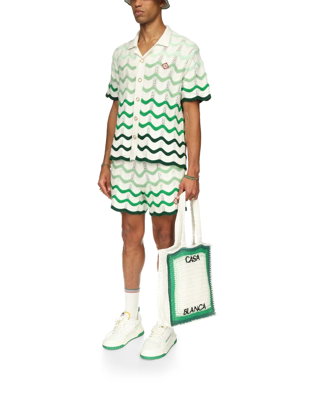 Wavy Gradient Crochet Shorts