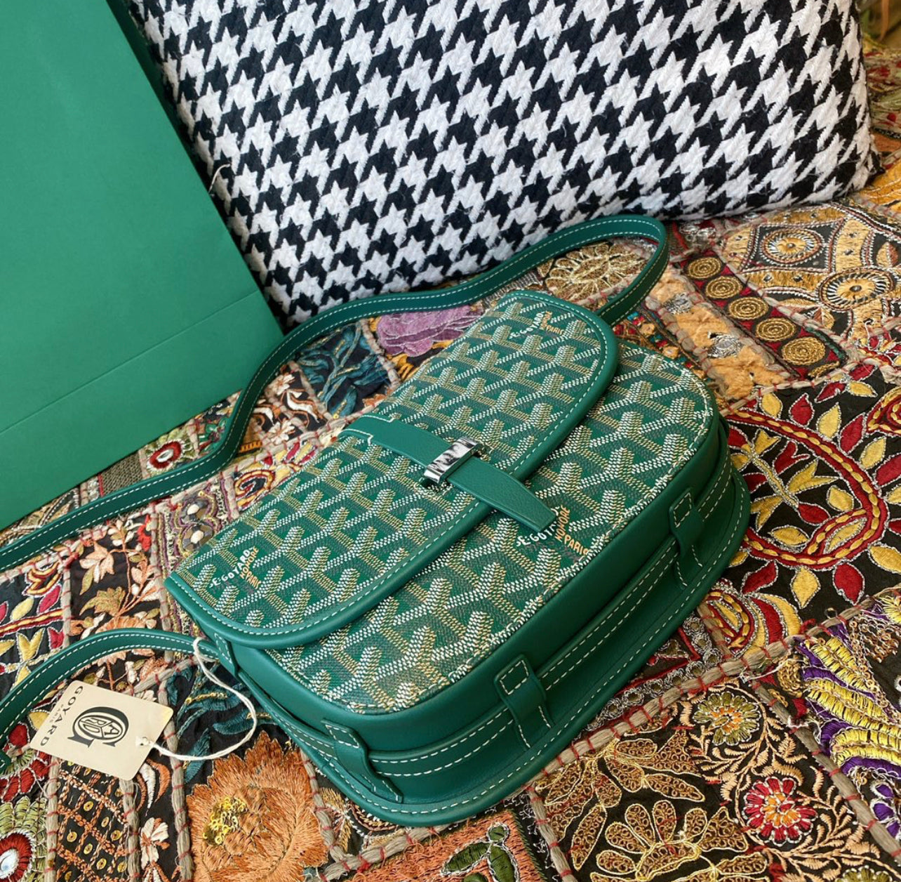 Sac Belvédère  green leather