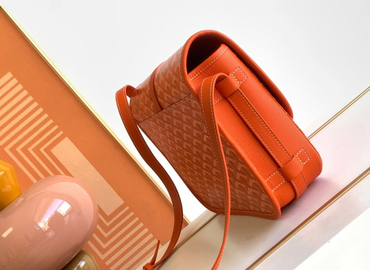 Sac Belvédère  orange  leather