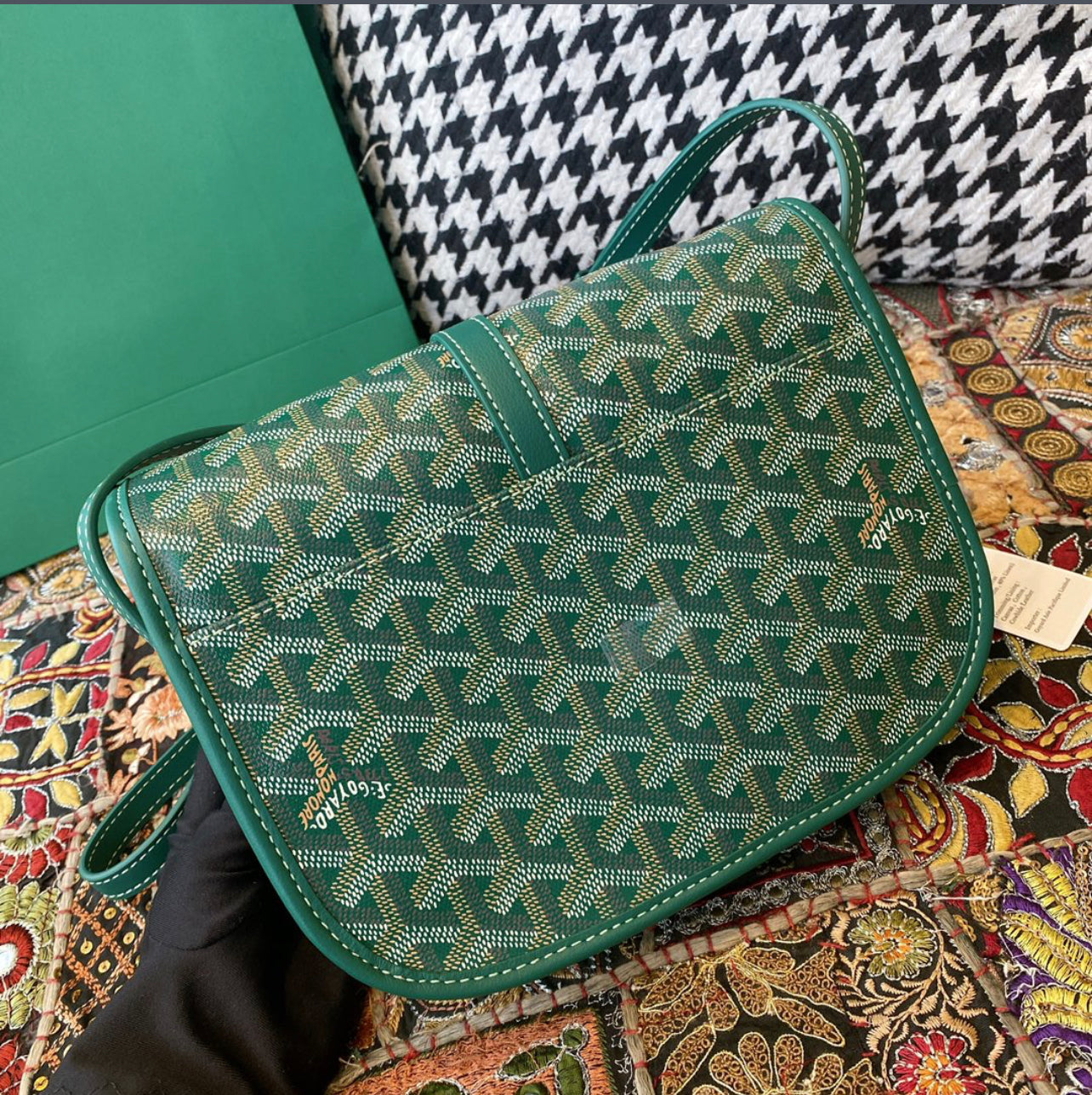 Sac Belvédère  green leather