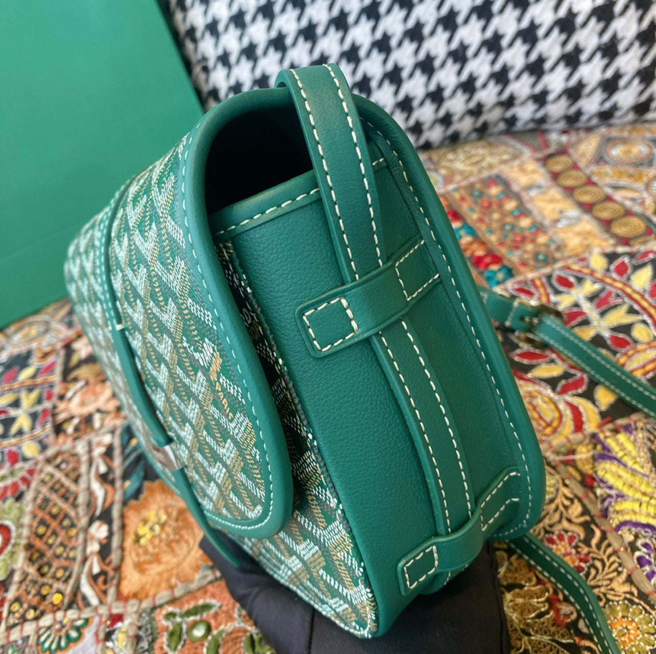 Sac Belvédère  green leather