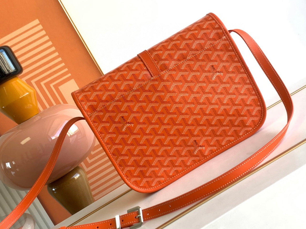 Sac Belvédère  orange  leather