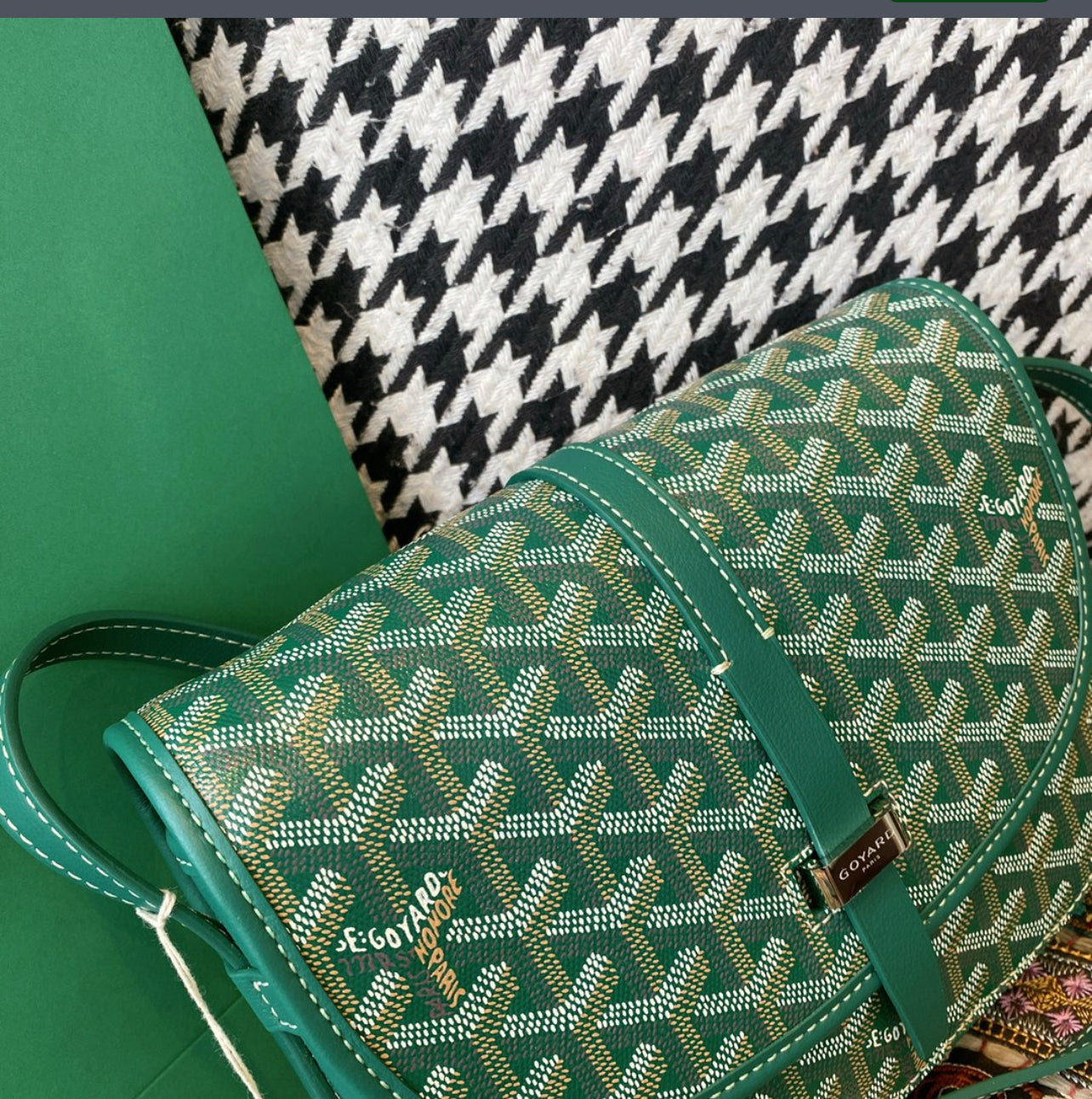 Sac Belvédère  green leather