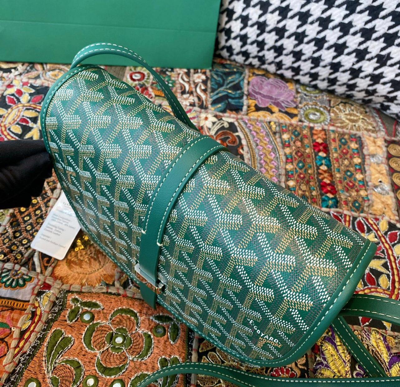 Sac Belvédère  green leather