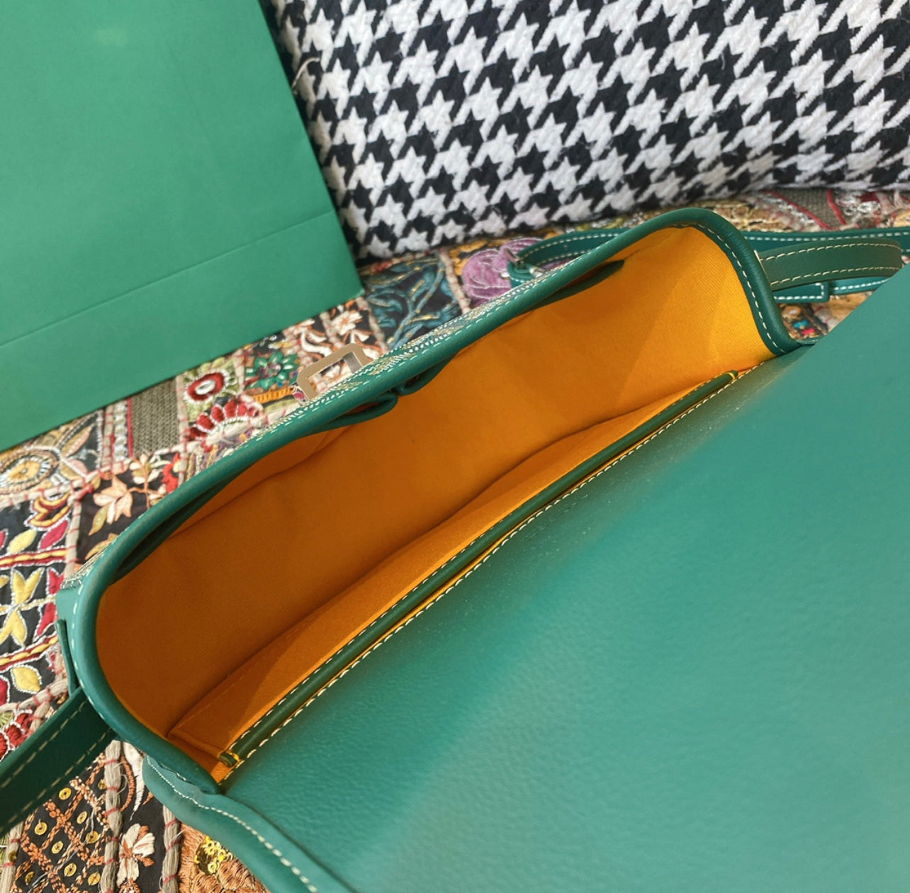 Sac Belvédère  green leather