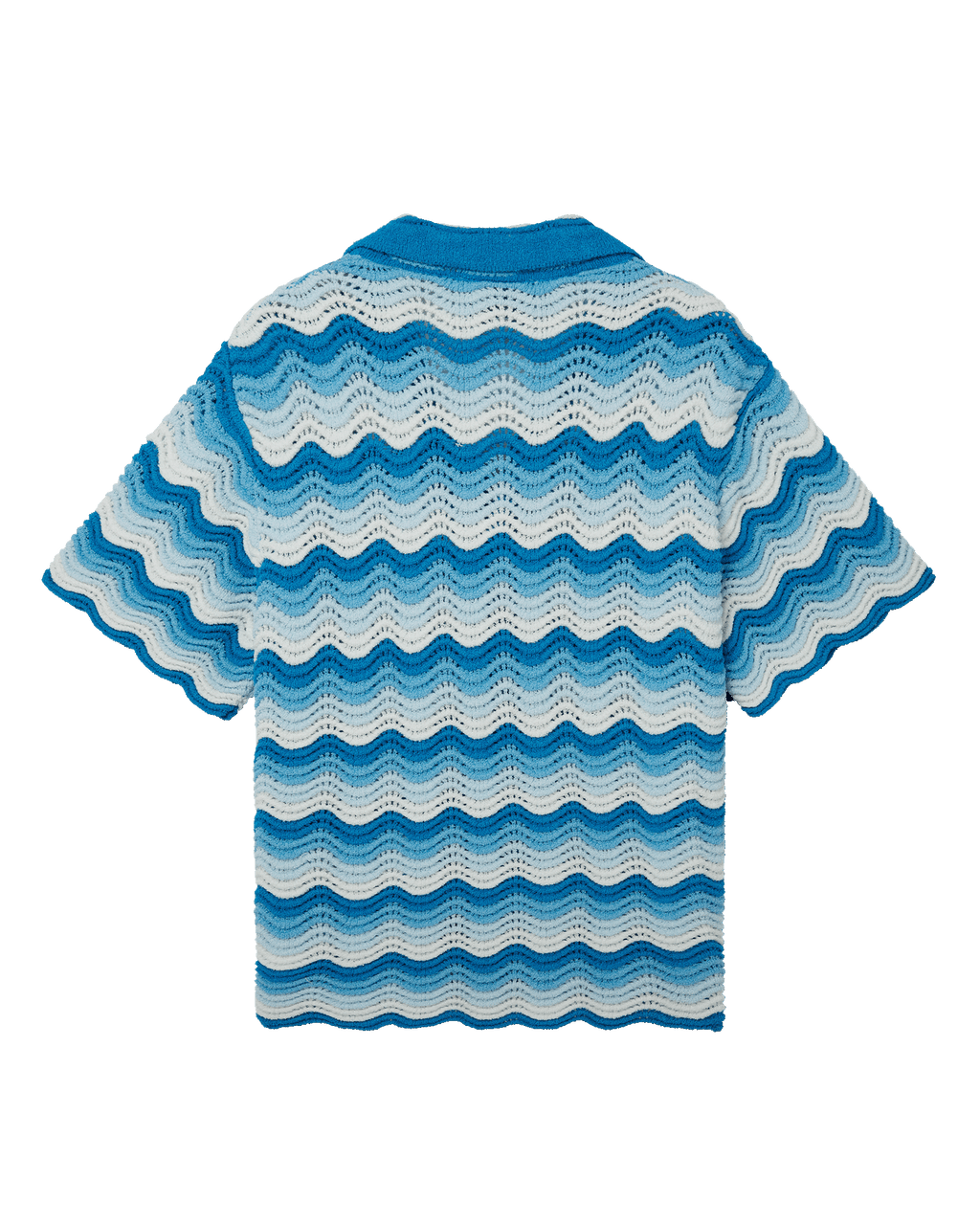 Wavy Gradient Crochet Shirt