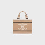 C­eli­ne - Small Cabas Thais Striped Textile Beige Noir